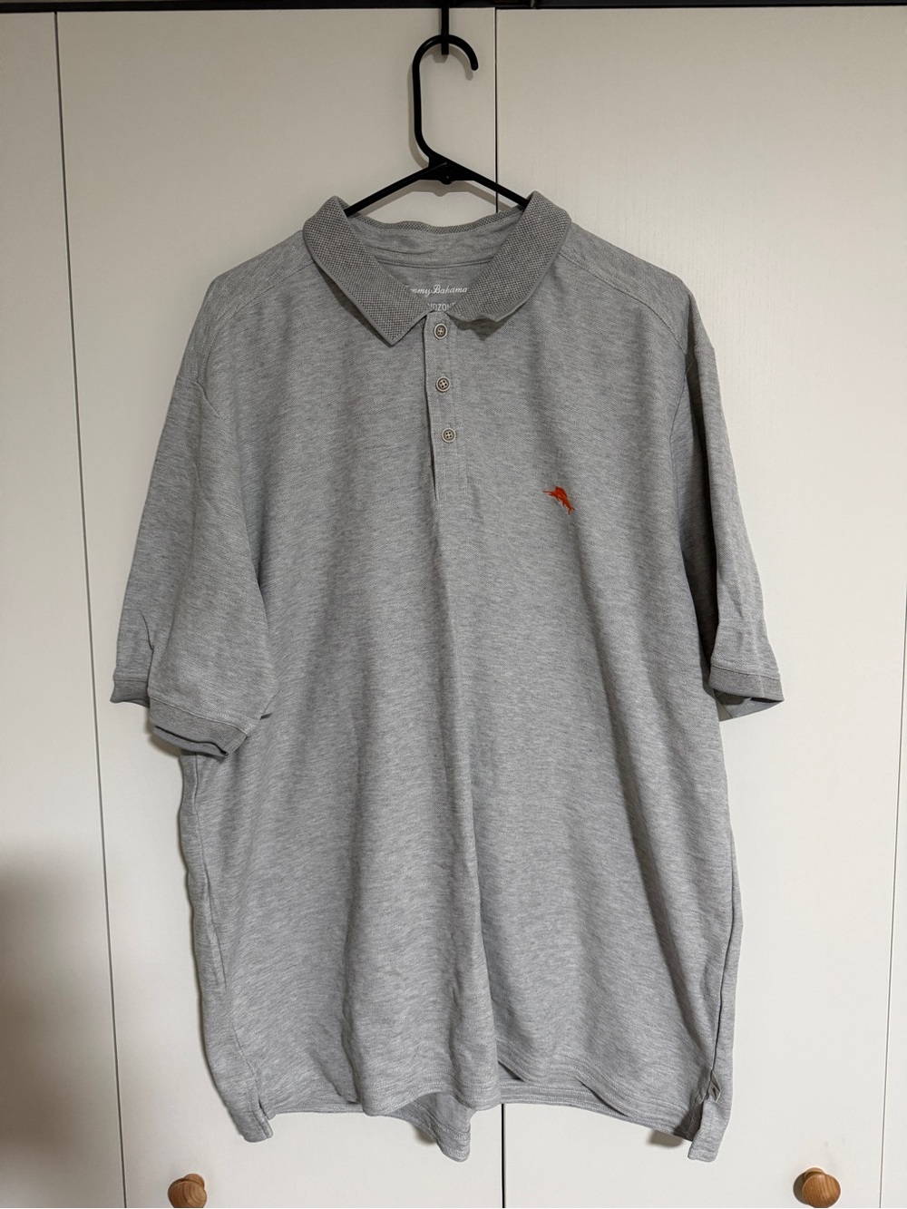 Tommy Bahama Light Gray Polo with Orange Fish Logo